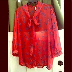 ModCloth Retro button up blouse 2X